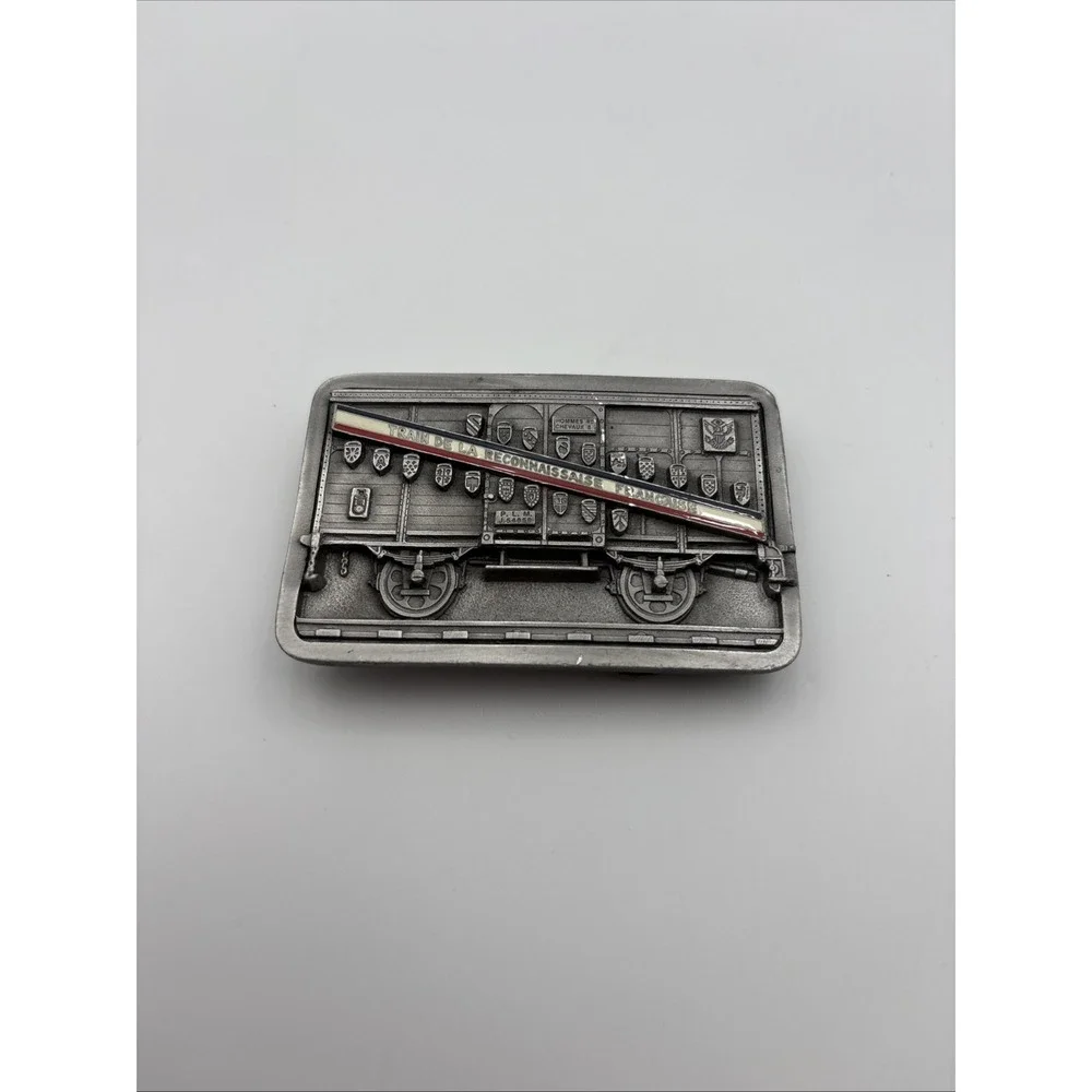 Vtg 1996 Siskiyou Merci Boxcar Train Railroad Pewter Belt Buckle 960758